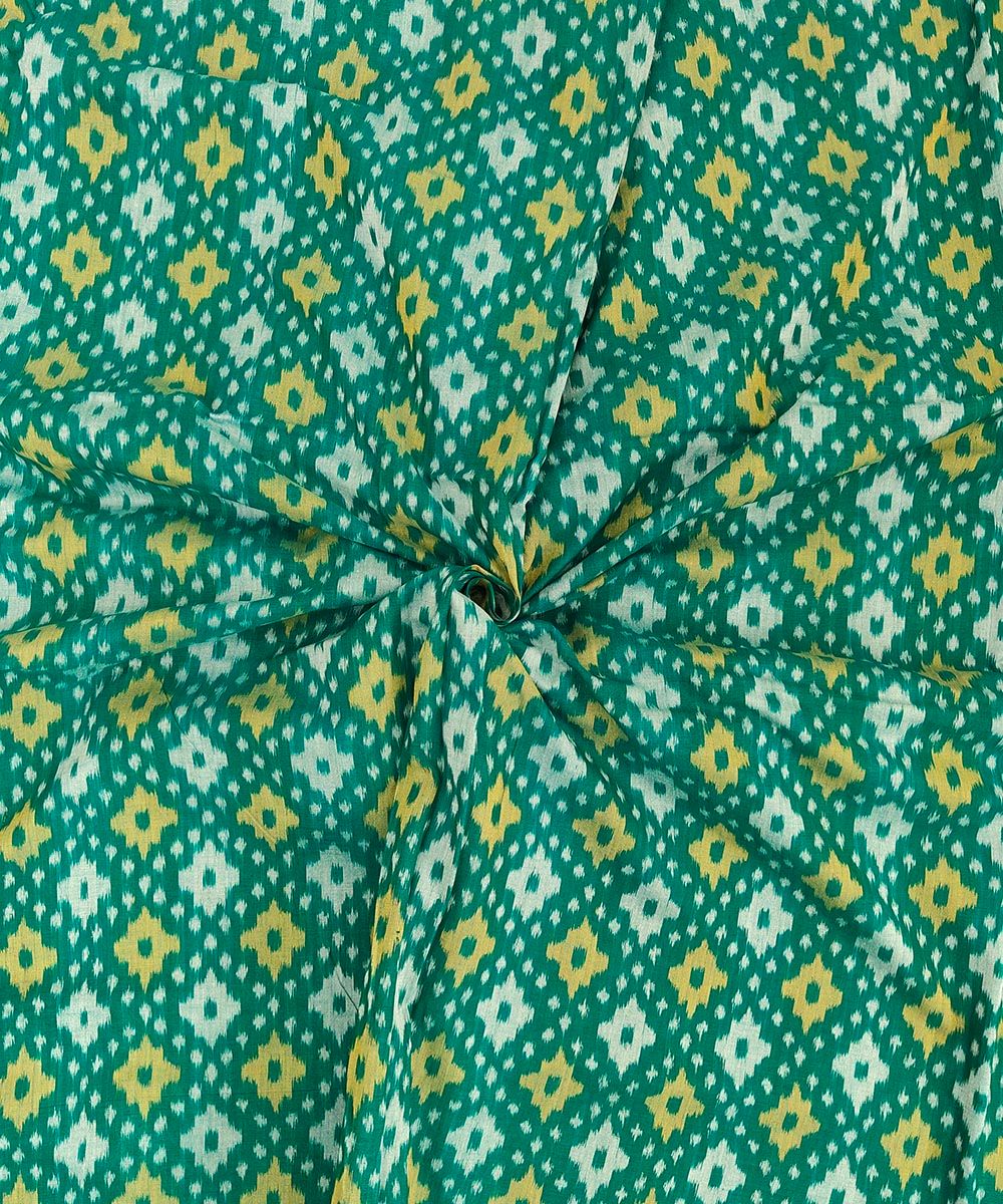 2.5m Green Sambalpuri Handwoven Single Ikat Shirting Materials SFCSHI1428