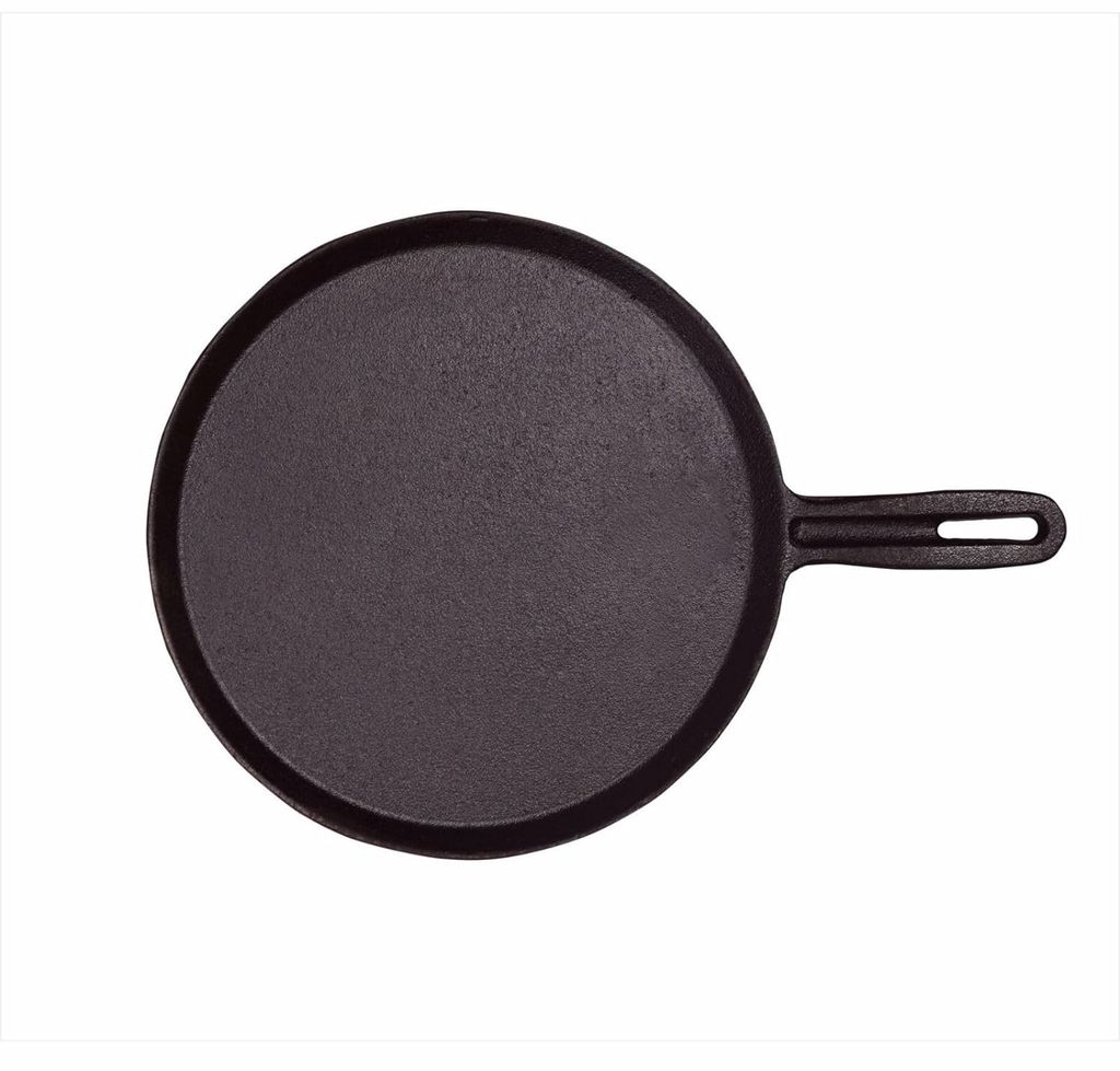PREETCOOKWARE Pre-Seasoned Cast Iron Tawa for Dosa/Chapathi | 23.5 cm/11 inch, 2.3kg | Induction Friendly | Naturally Nonstick, 100% Pure & Toxin-Free, No Chemical Coating