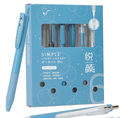Dormen India Gift Pastel Gel Pens Highlighter Set 5 PCS, School Supplies Retractable 0.5mm Fine Point Blue Ink Pens with 1 Highlighter for School Writing Planner (Off White, Blue, Green, Purple)
