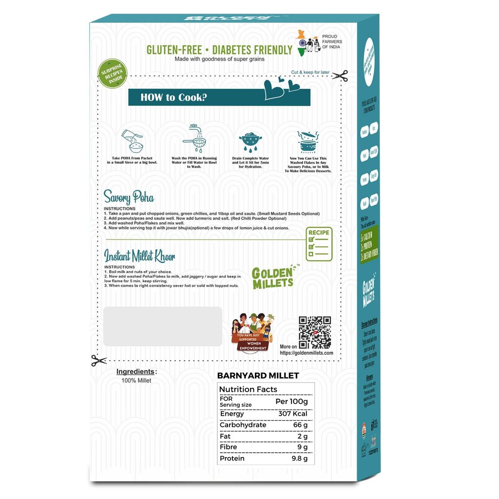 Golden Millets Barnyard millet flakes (250gm,Pack of 3)