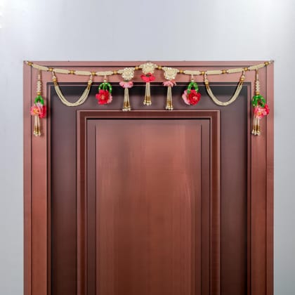 ART BY CHAITASI Handmade Stylish Toran for Door - Latest Entrance Door Thoranam for Home Decor, Diwali Bandarwal, House Hanging Decoration (White noori Belt toran)