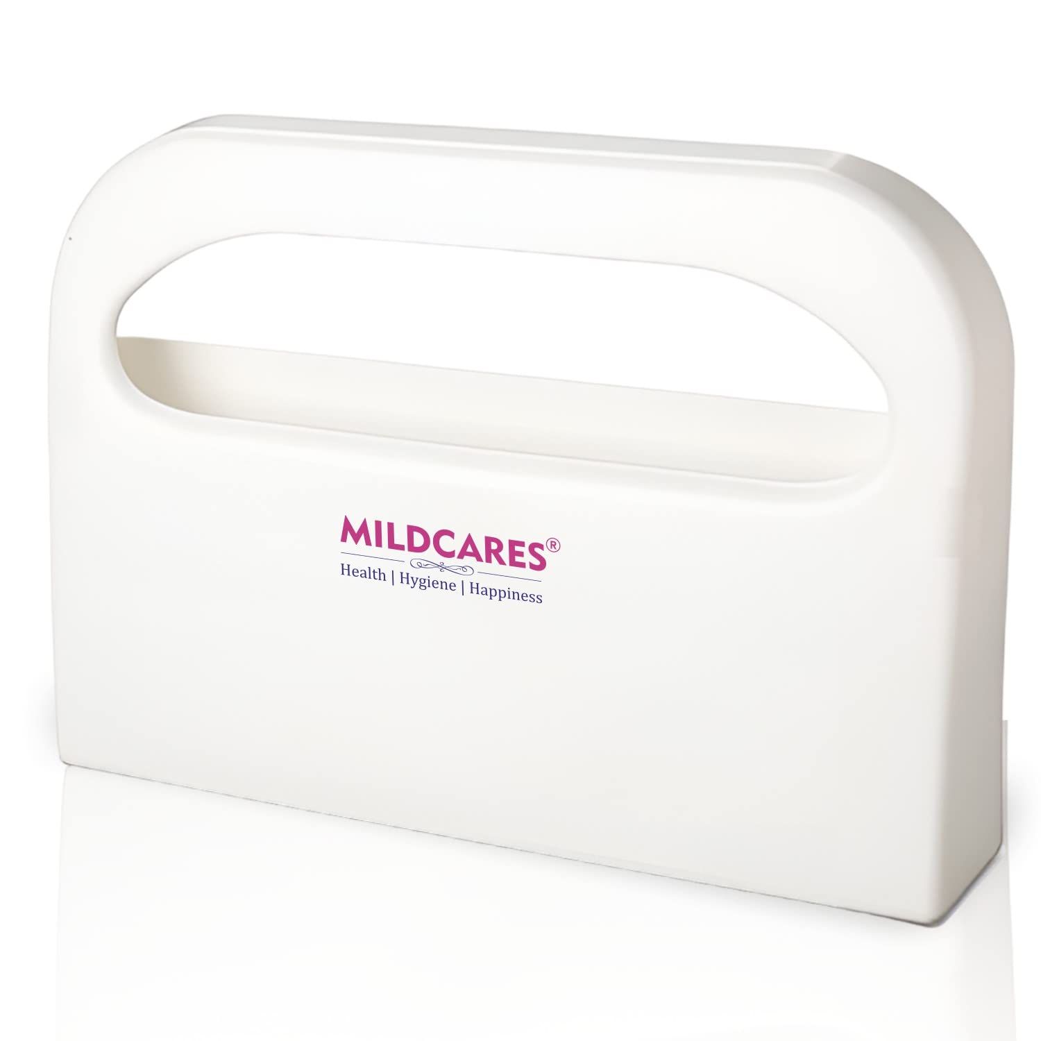 Mildcares Toilet Seat Cover Dispenser - Wall Mount Plastic Dispenser for Disposable Half Fold Toilet Seat Liner - Heavy Duty, Portable, Lightweight Holder for Commercial and Residential Use