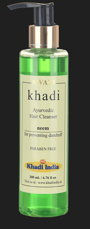 Khadi Swati - Ayurvedic  Herbal Hair Cleanser Neem SAT Paraben Free (Shampoo) 210ml.