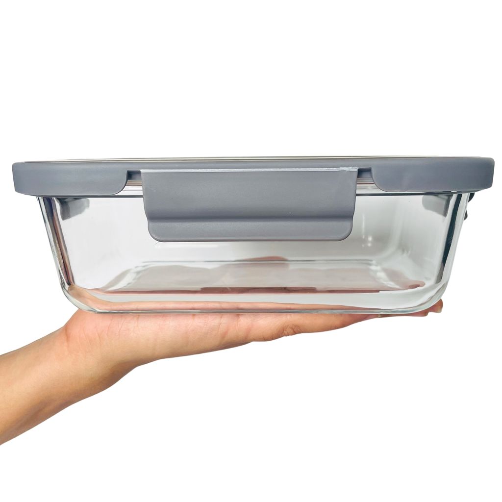 Nuance Glass Container With 304 Grade Stainless Steel Lid 1000 ml Set of 3