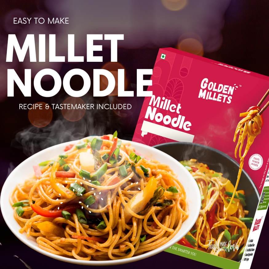 GOLDEN MILLETS Noodles No Preservative | Millet Noodles For Diet |  Millets Noodles For Kids | Barnyard Millet Noodles | Kodo Millet Noodles | Foxtail Millet Noodles | Millets Noodles For Kids | 0% Maida | Healthy Noodles Millets |  (150g x 3)
