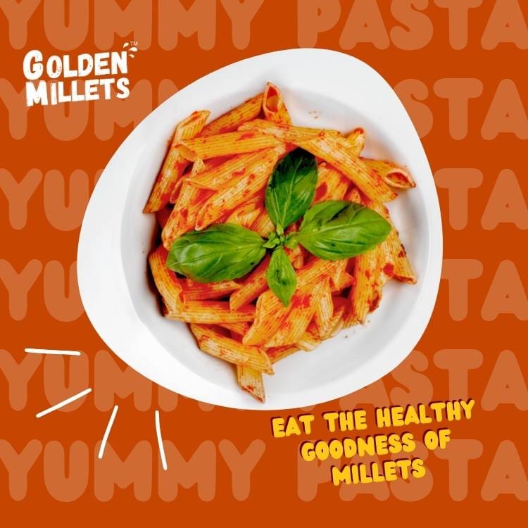 Golden Millets High fibre Pasta Combo | No Maida | Kids Friendly Pasta | Foxtail Millet Pasta | Little Millet Pasta | Barnyard Millet Pasta | Penne Pasta With Tastemaker Pack of 3,450g
