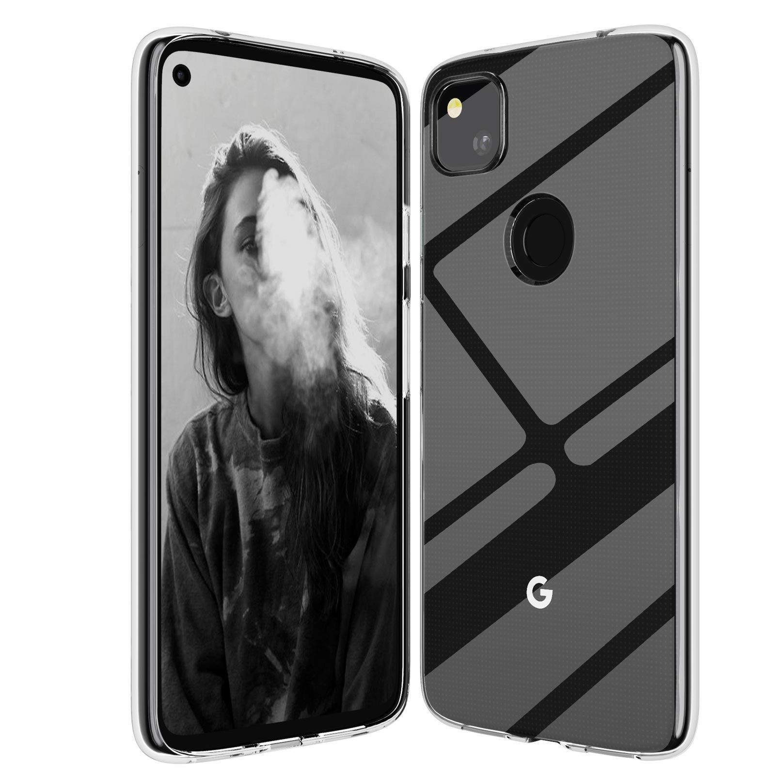 for Pixel 4a Clear Case,[Not Fit for Pixel 4a 5G],Slim Thin Silicone Soft Skin Flexible TPU Anti-Scratch Shockproof Protective Cases Cover for Google Pixel 4a 4G,Crystal Clear