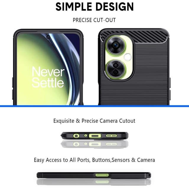 Custodia GOKEN In TPU E Fibra Di Carbonio Per OnePlus Nord CE 3 Lite, Antiscivolo E Antiurto, Nero - 4