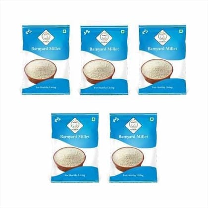 SWASTH Unpolished And Natural Barnyard Millet 05kg Pack of 5 - 1Kg Each (Other Names Of Barnyard Millet - Jhangora, Sanwa, Kuthiravali (Kuthiraivolly), Udalu, Kodisama, Oodalu, Kavadapullu, Swank, Shyama Khira Cereals)