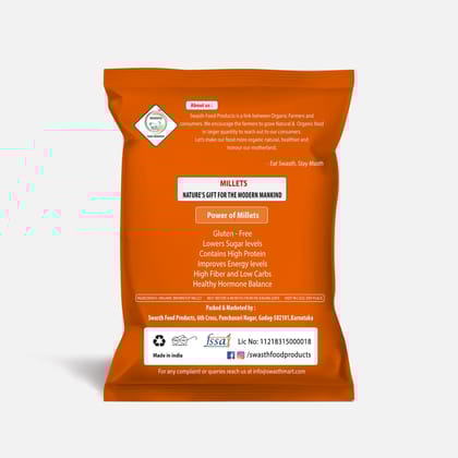 Swasth Unpolished and Natural Browntop Millet (Other Names of Brown Top Millet - Korale Cereals)