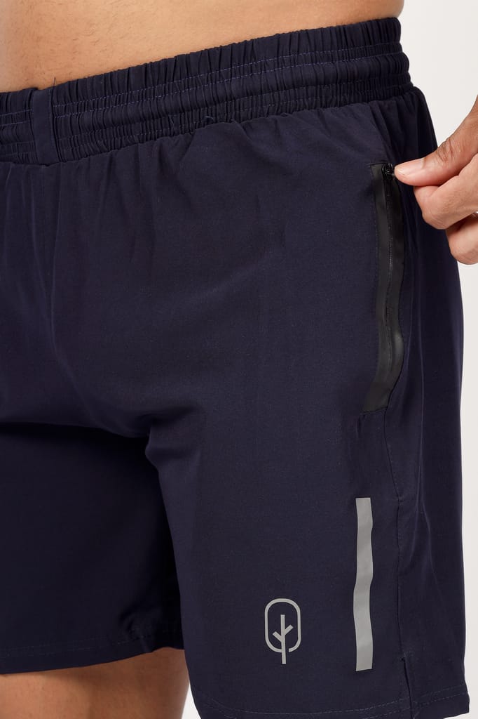 BlueFicus Plain Cotton Lycra Sport Shorts, Regular Fit Double Pocket Shorts for Mens ( Blue ) - Shorts | Buy online on ZillyBuy