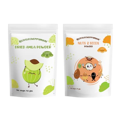 Immunity Booster Combo – 1x300g Nuts & Seeds Powder, 1x150g Dried Amla Powder