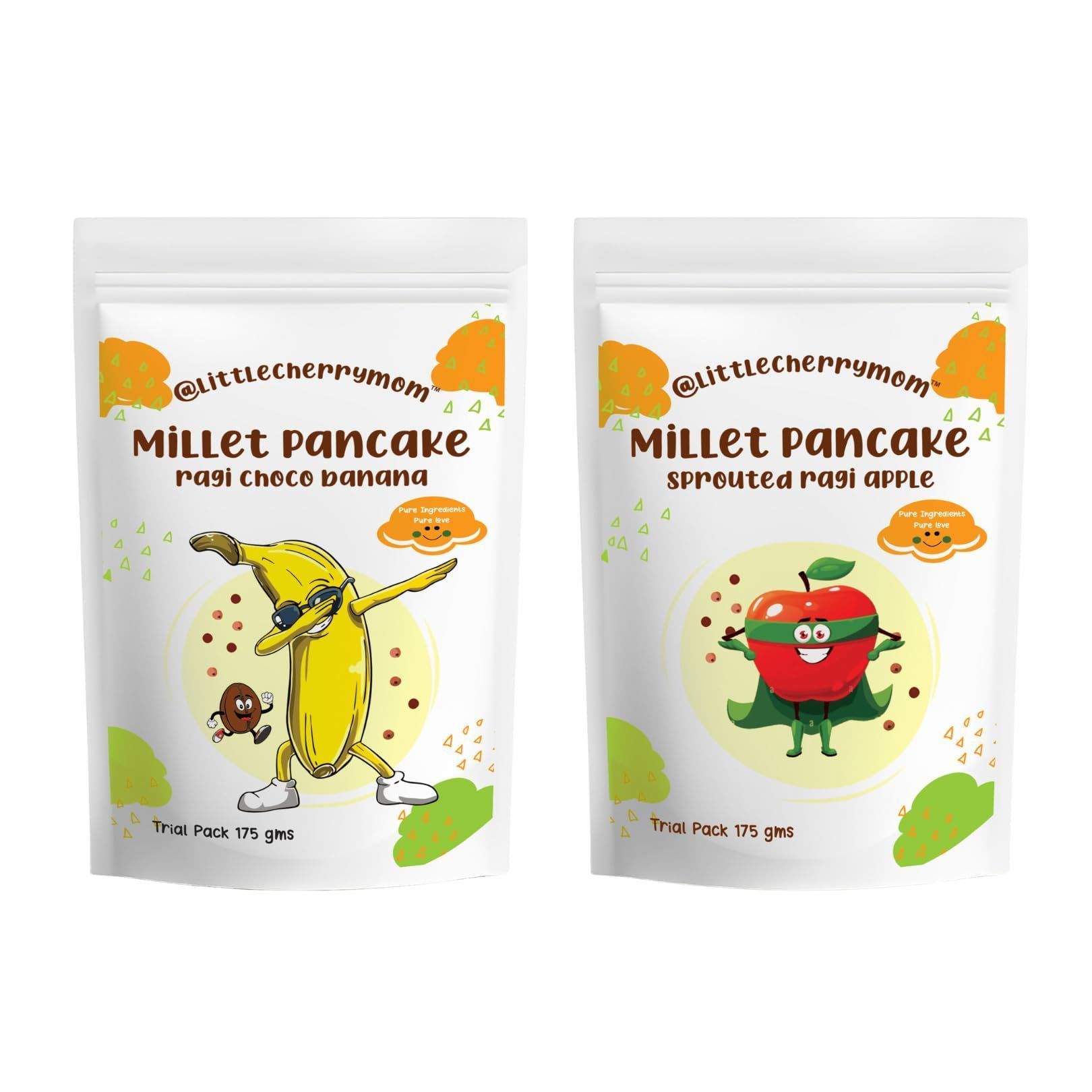 Calcium Rich Pancake Combo – Ragi Choco Banana + Ragi Apple – 175 gms Each