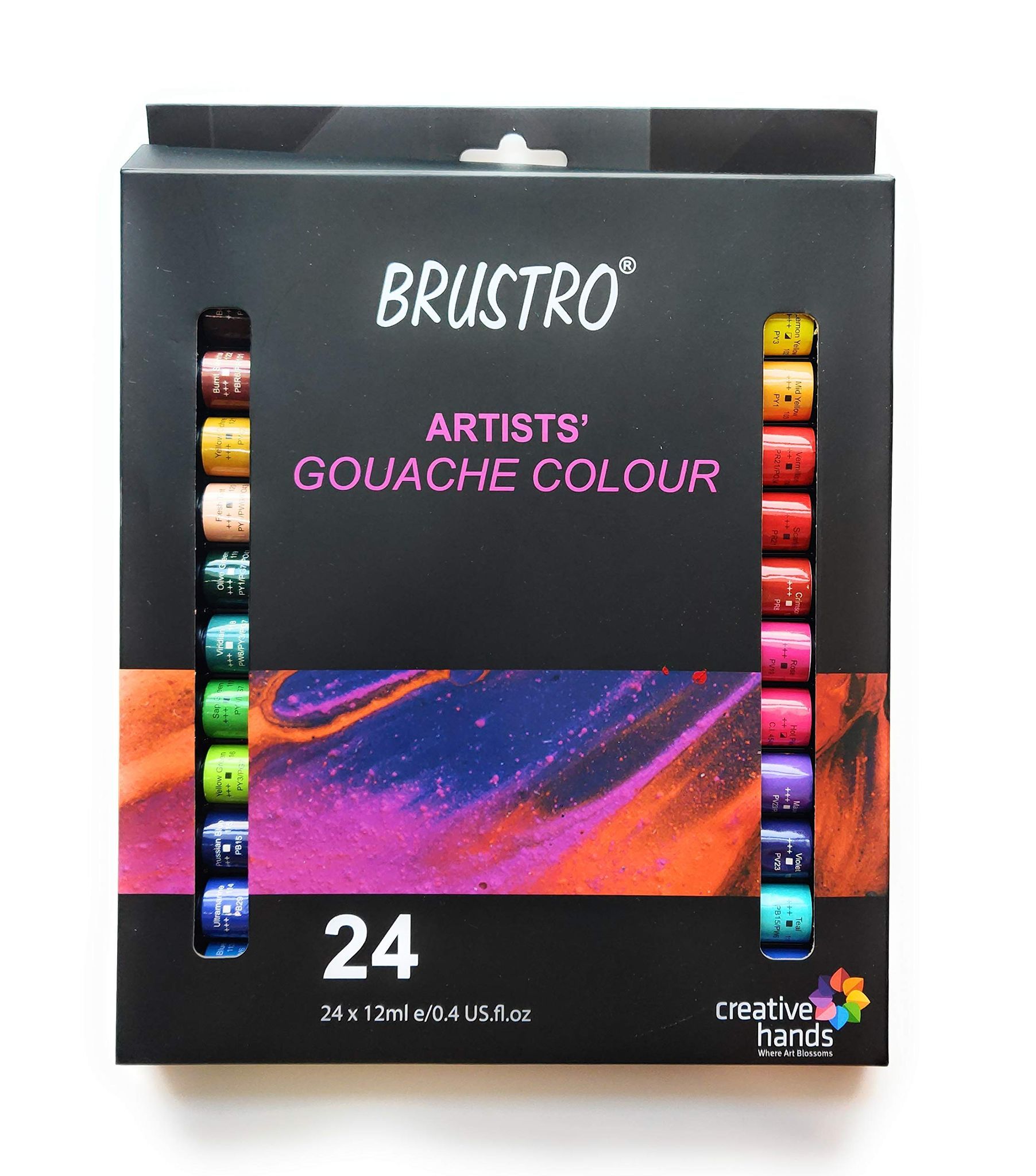 BRUSTRO Artists Gouache Colour Set of 24 PC new