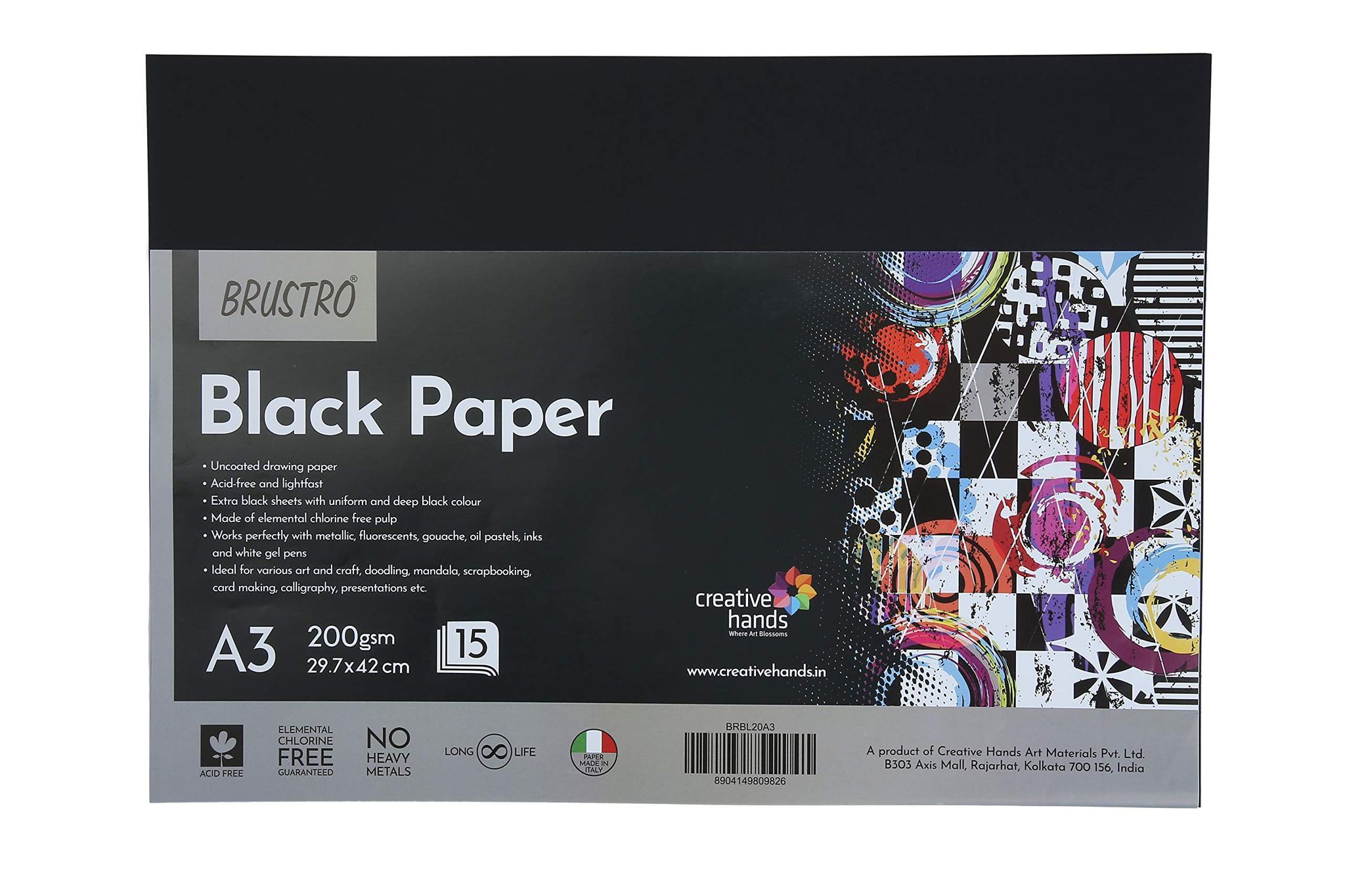Brustro Black Paper - 200 GSM Size Parent
