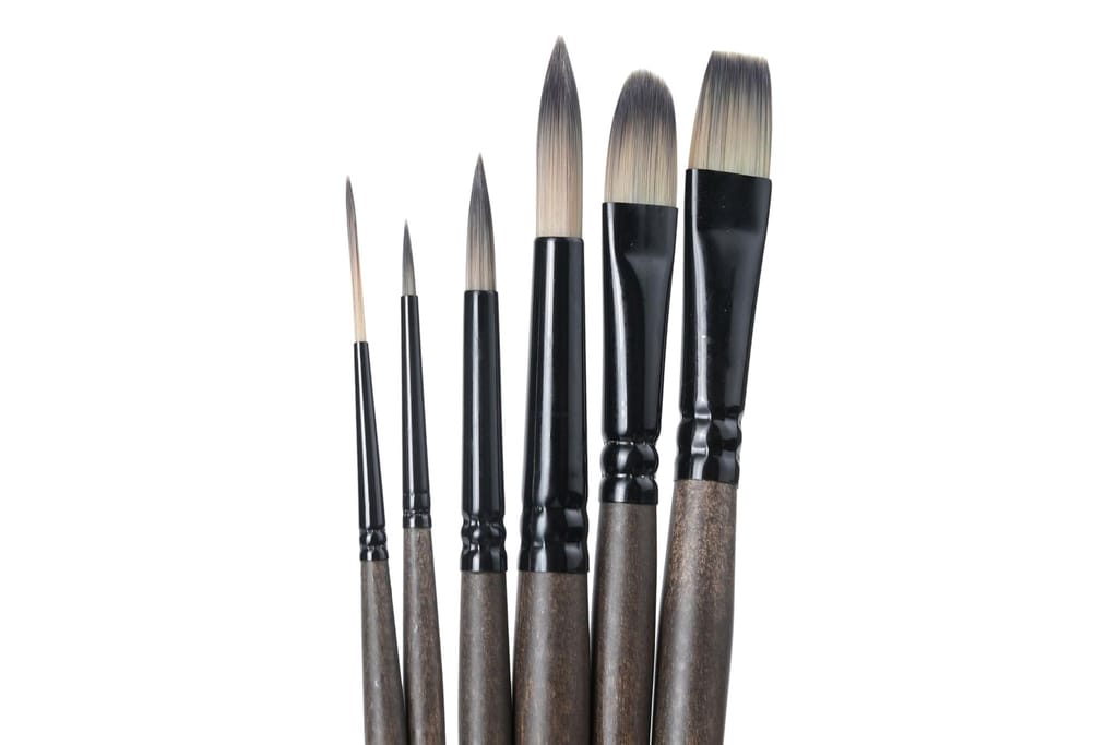 Brustro AquaStrokes Artist Brushes for Watercolour, Gouache, Acrylics and Oil Brush Set of 6 - Stationery | Buy online on ZillyBuy