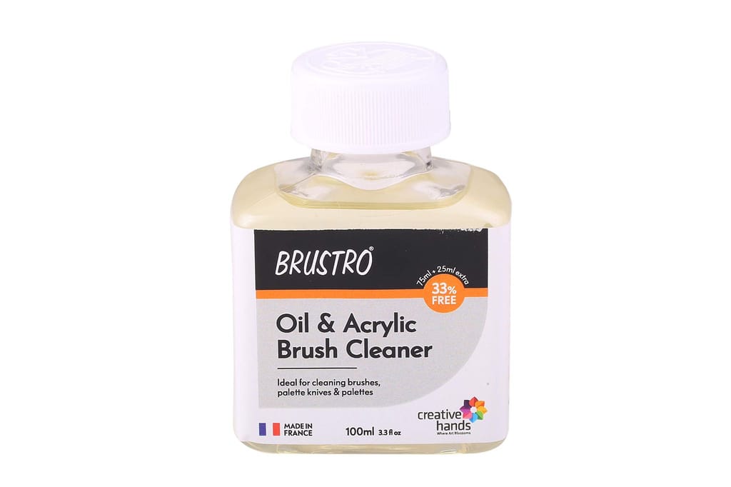 Brustro Oil and Acrylic Brush Cleaner 100ml (75ml + 25ml Free) - Stationery | Buy online on ZillyBuy