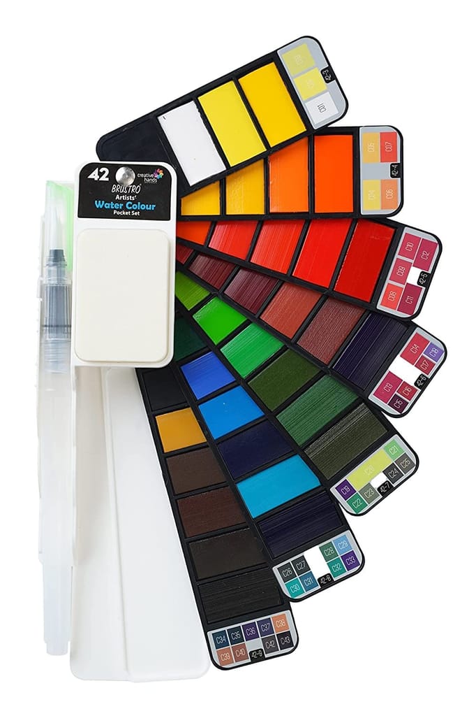 BRUSTRO Artist's Watercolour Pan (Set of 42 Colours) - Stationery | Buy online on ZillyBuy