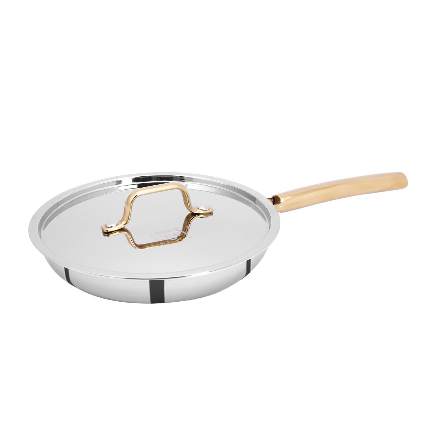 ReeV By Dr. WaterR Stainless Steel Tri Ply Frypan With SS Lid 24cm 1.4 Ltr | Ideal For Home | Kitchen |  Cooking | Curry | Stir Fry | Dry Veg | Gas & Induction Compatible | Scratch Resistant