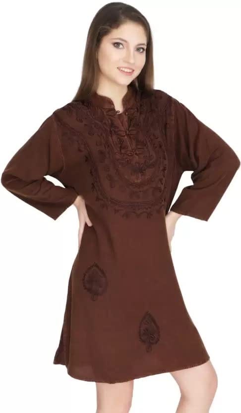 Women's Plus Size Tunic Tops Summer Long Sleeve Round Neck Blouses-Dress Ruffle Flowy Up T Shirts