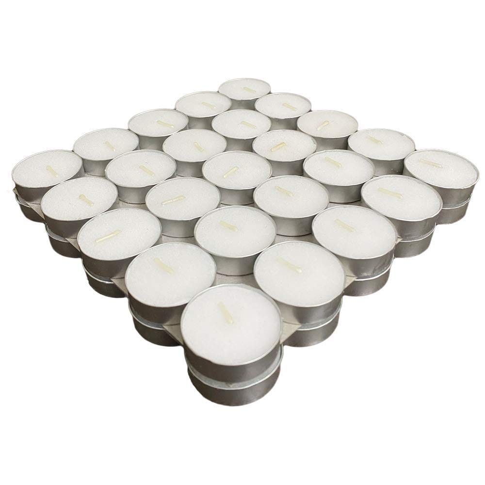 Unscented Decorative Tealight Candles | Wax Tealight Candle | 8 gm, 50 Pcs| Unscented Smokeless Candles | 2 Hours Burning Time | for Home Decoration & Celebration -  By Marigold Stores®
