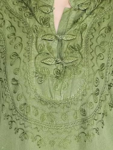 Women's Plus Size Tunic Tops T Shirts Summer Long Sleeve Round Neck Kurti Dress