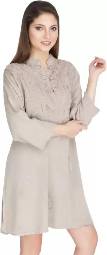 Women's Plus Size Tunic Tops Summer Long Sleeve Round Neck Blouses-Dress Ruffle Flowy Up T Shirts