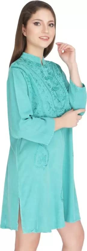 Women's Plus Size Tunic Tops Summer Long Sleeve Round Neck Blouses-Dress Ruffle Flowy Up T Shirts