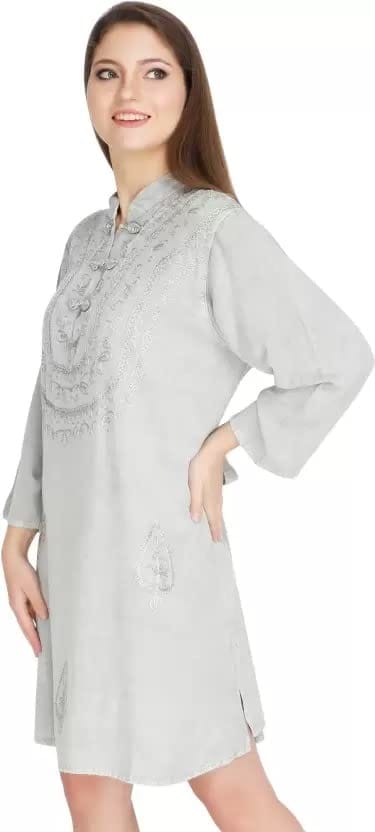 Women's Plus Size Tunic Tops Summer Long Sleeve Round Neck Blouses-Dress Ruffle Flowy Up T Shirts