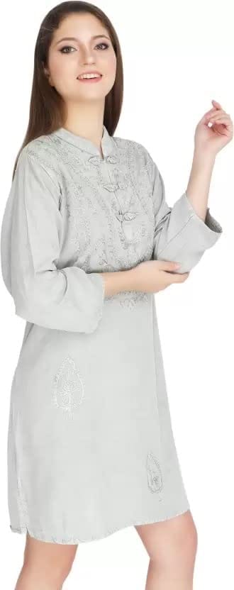 Women's Plus Size Tunic Tops Summer Long Sleeve Round Neck Blouses-Dress Ruffle Flowy Up T Shirts