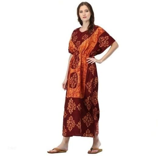 Cotton Kaftan Dress Maxi Long Tunic Batik One Size