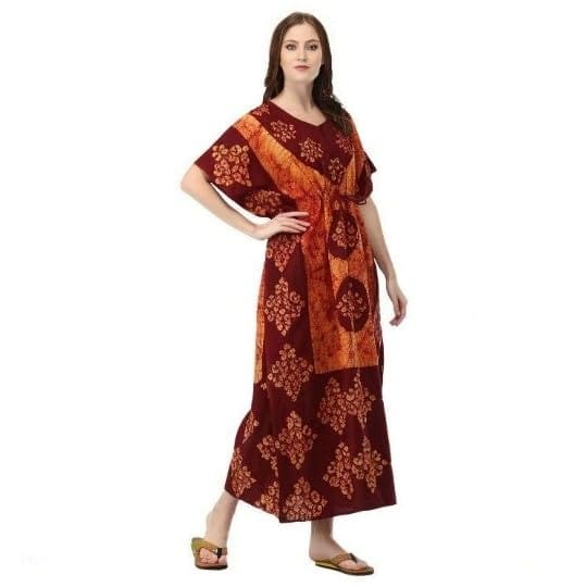 Cotton Kaftan Dress Maxi Long Tunic Batik One Size
