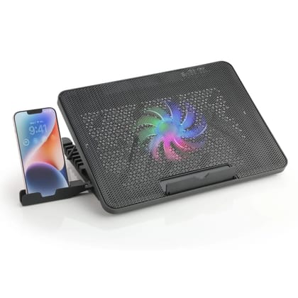 URBAN CREW LAPTOP COOLER COOLING PAD WITH 2 QUIET LED FANS, DUAL USB PORTS, PORTABLE ULTRA SLIM USB POWERED 7 HEIGHTS ADJUSTABLE LAPTOP STAND FOR GAMING LAPTOP