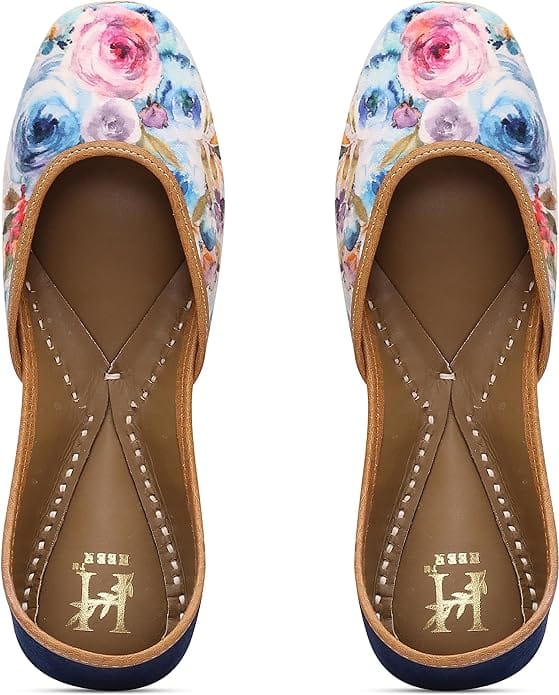 HEER Women's Trendy, Stylish Mojari Jutti with Elegant Hand Embroidery Work