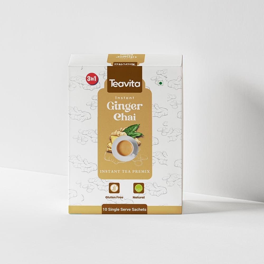 Teavita - Ginger Chai | Instant Tea Premix | Premium Desi Chai Patti for Authentic Masala Flavour