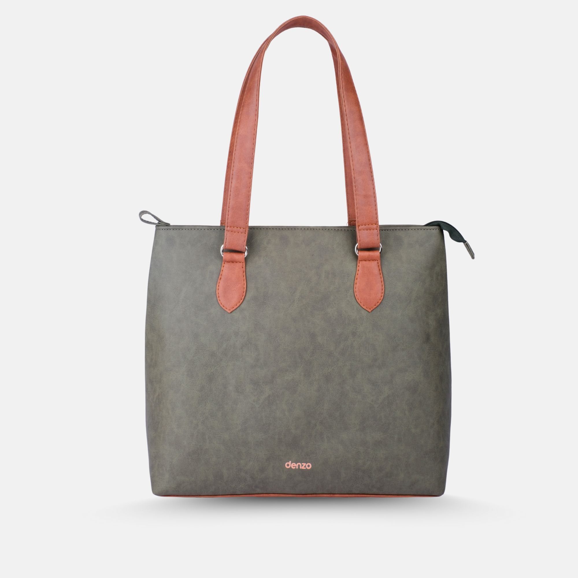 Ladylike Tote Bag (Tan & Green)