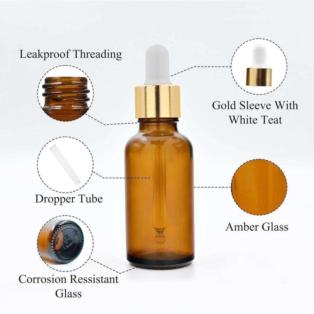 Lovemi Movements 10 ML Round Empty Glass Refillable Perfume,liquid,serum and Essential oil Dropper Bottle