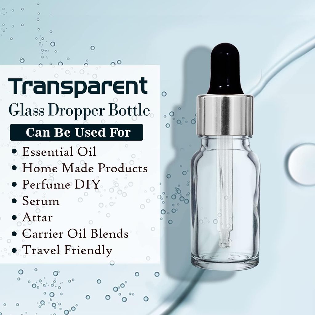 Lovemi Movements 10 ML Round Empty Glass Refillable Perfume,liquid,serum and Essential oil Dropper Bottle