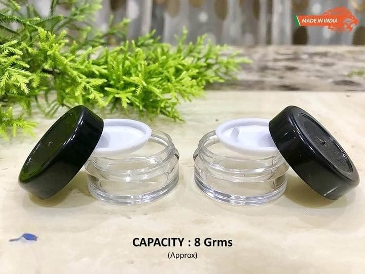 Empty Acrylic San Jar Transparent Cosmetic Container with Leakproof inner lids for Lip Balms, Lip Scrubs, Body Butters, Eyeshadow, Makeup & DIY cosmetics beauty products - PRNT