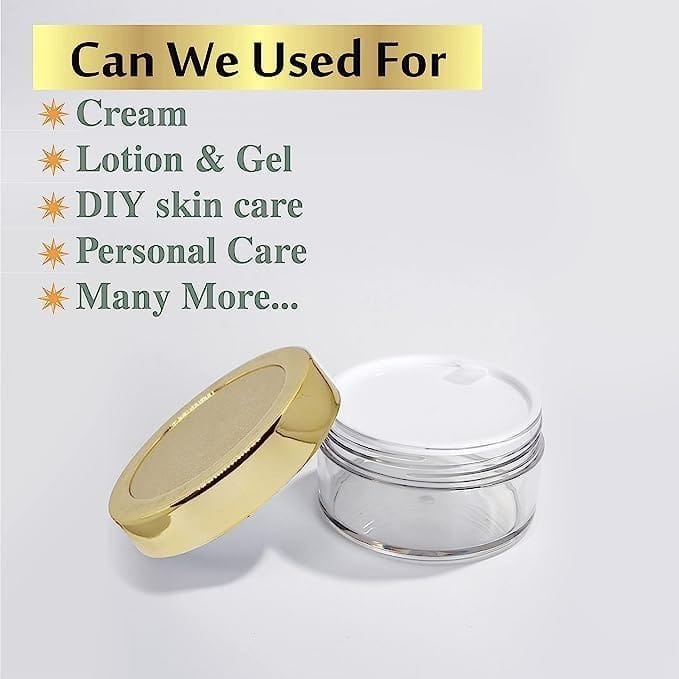 Empty Acrylic San Jar Transparent Cosmetic Container with Leakproof inner lids for Lip Balms, Lip Scrubs, Body Butters, Eyeshadow, Makeup & DIY cosmetics beauty products - PRNT