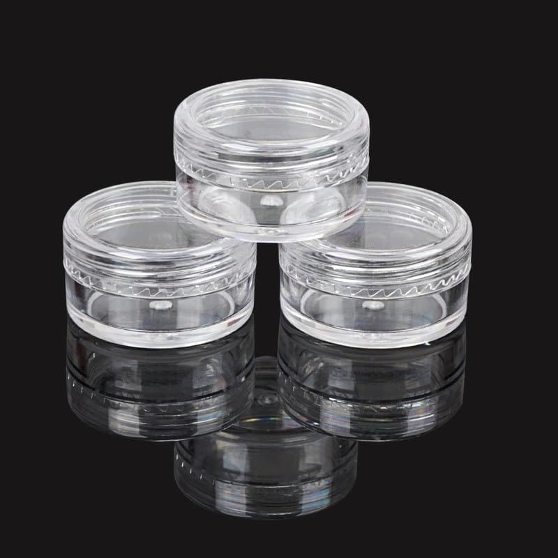 Empty Acrylic San Jar Transparent Cosmetic Container with Leakproof inner lids for Lip Balms, Lip Scrubs, Body Butters, Eyeshadow, Makeup & DIY cosmetics beauty products - PRNT