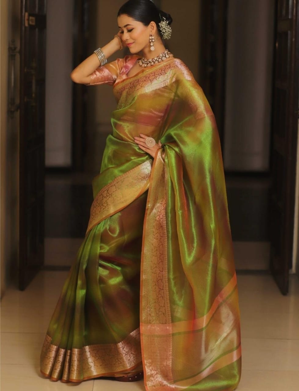 Banarasi Powerloom Shaded Tissue Saree