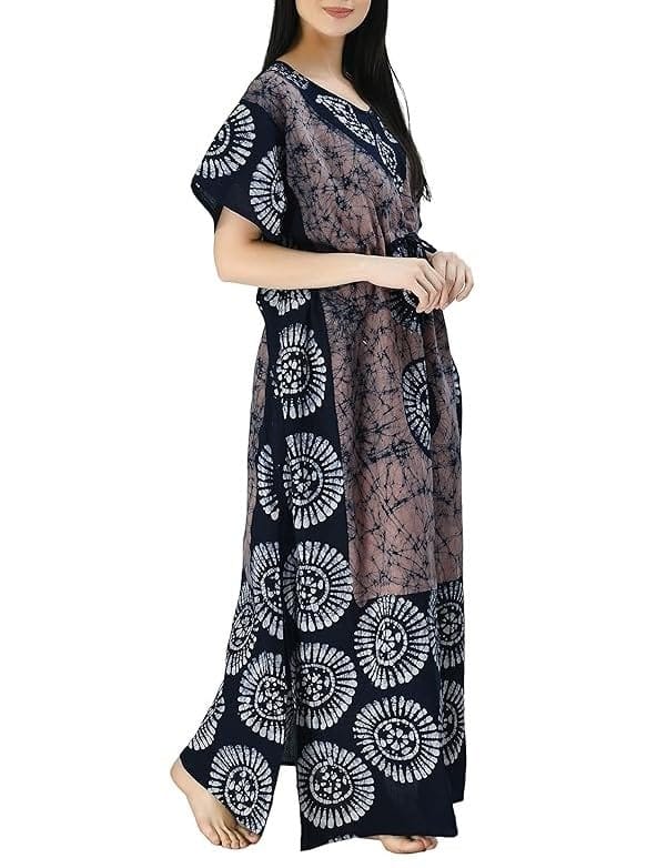 Ukal Cotton Regular Printed Round Neck Floor Length Nighty Night Gown Maxi