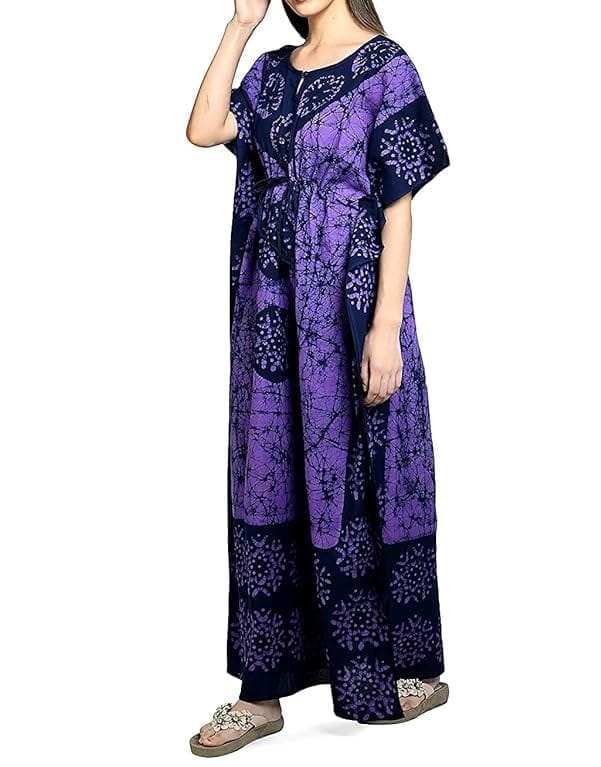 Ukal Cotton Regular Printed Round Neck Floor Length Nighty Night Gown Maxi