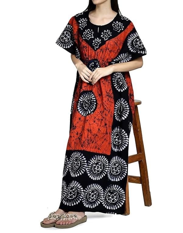 Ukal Cotton Regular Printed Round Neck Floor Length Nighty Night Gown Maxi