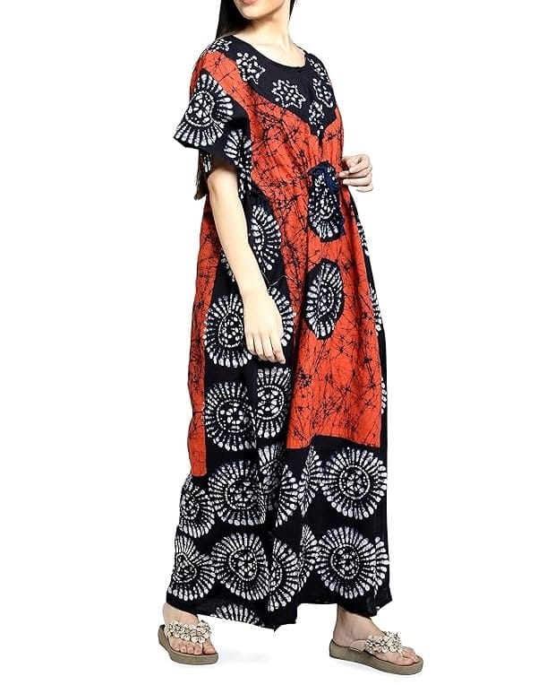 Ukal Cotton Regular Printed Round Neck Floor Length Nighty Night Gown Maxi