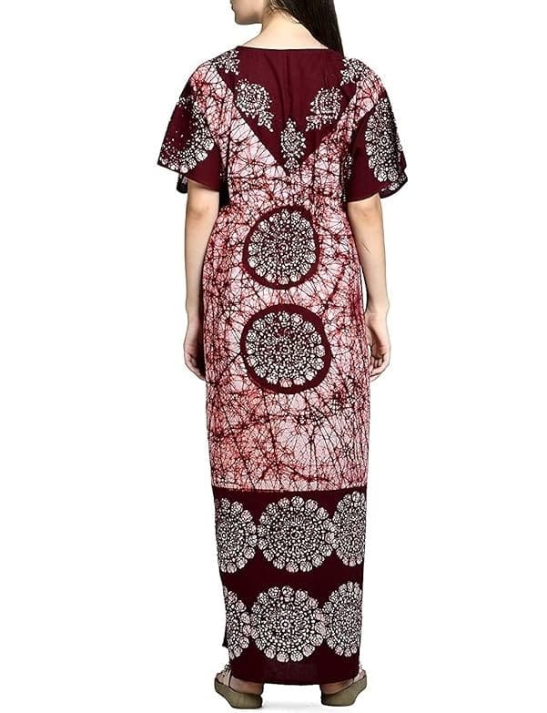 Ukal Cotton Regular Printed Round Neck Floor Length Nighty Night Gown Maxi