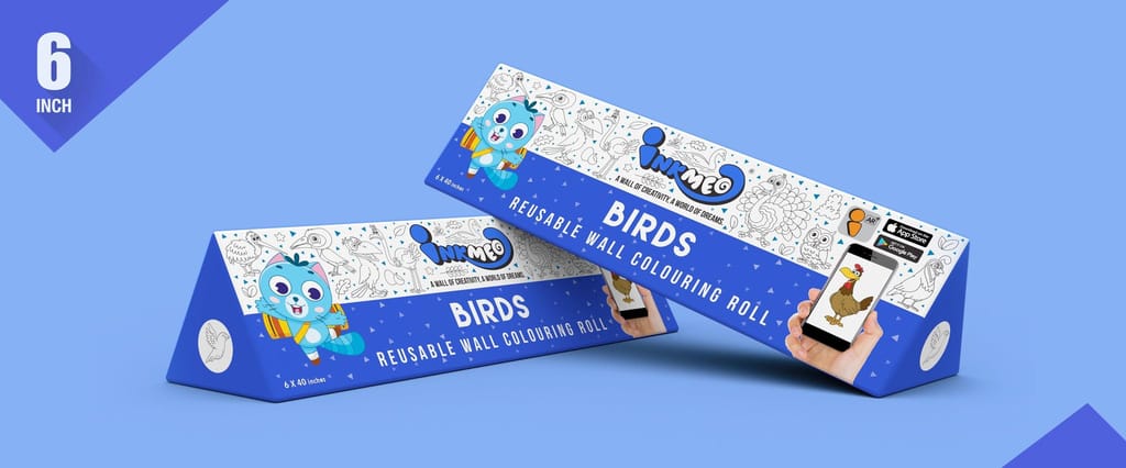 Birds Reusable Wall Colouring Roll (6 Inch)-AR Interactive Learning