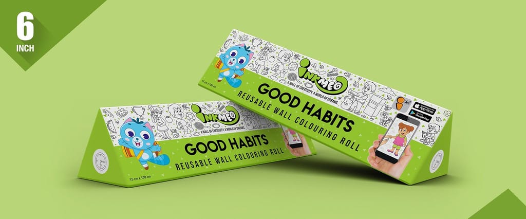 Good Habits Reusable Wall Colouring Roll (6 inch)-Augmented Learning