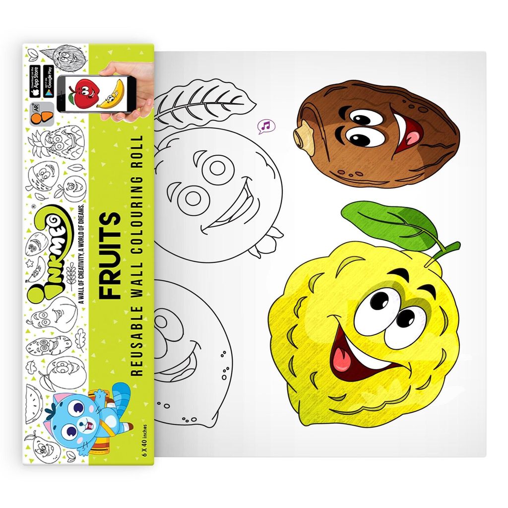 Fruits Reusable Wall Colouring Roll (6 Inch)- AR Interactive Learning